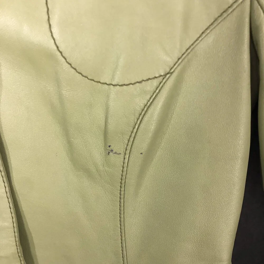 Vintage Y2K Wilsons Leather Green Leather Jacket Size Small - Picture 3 of 10